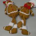 BALONAR 15Inch Large Size Christmas Plush Gingerbread Man Boy Girl Figures with Chef Hat Bowknot Christmas Ornament Home Decorations Doll Soft Door Window Table Tree Holiday Xmas Season Decor