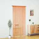 YaoYue Beaded Curtain Door String Curtains for Doorways Tassels Beads Hanging Fringe Hippie Room Divider Window Hallway Entrance Wall Closet Bedroom Privacy Decor (Orange, 39×79 in)