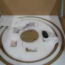 LED Ring Chandelier Brass Gold Chandelier Dimmable Round Foyer Chandeliers Light Modern Circular Chandeliers for Dining Room Entry Bedroom Office Living Room, 24in