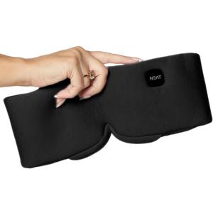 Heated Eye Mask Cordless Rechargeable Warm Eye Mask with 4 Heat Levels Completely Blackout Comfort for Sleep & Travel - Mothers Day Gifts Self Care for Mom & Grandma(Black Night)