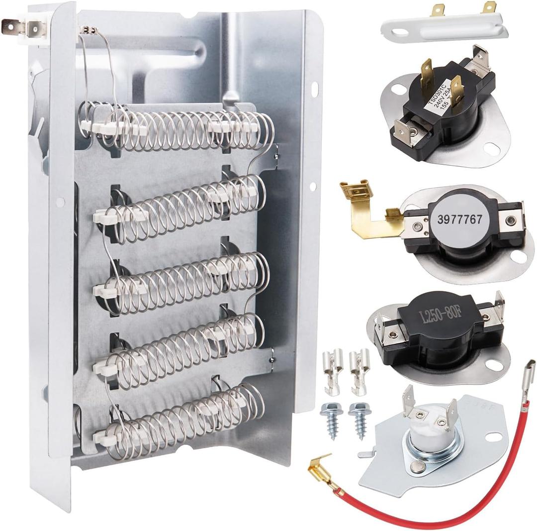 Dryer Heating Element Kit Compatible With May-tag MEDB755DW2 MED6200KW0 MEDB766FW0 MEDB755DW0 MEDX655DW1 MEDX500BW0 MEDC400BW1 MEDC415EW1 MEDC500VW0 MEDC555DW1 MEDX6STBW1 MED6600TQ0