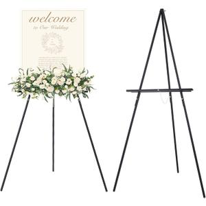 MEEDEN Wooden Easel Stand for Display: Black Wood Tripod for Wedding Sign - Poster Board Holder for Welcome Picture, 25 Inches X 2.09 Inches X 34.65 Inches