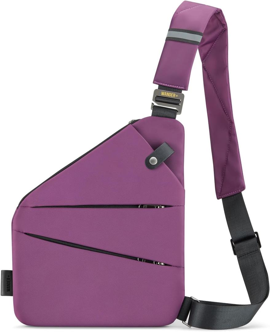 WANDER PLUS Anti Theft Crossbody Bag, Shoulder Bag Anti-theft Design for Travel, Sport, Work