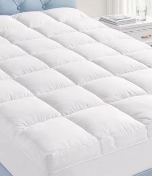 Fracho Cotton Mattress Topper, Extra Thick Pillow Top Mattress Pad, Split King