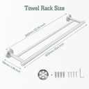 Greenspring 24 Inch Dual Towel Rack for Bathroom, Brushed Nickel