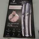 Advanced Vacuum Beard Trimmer for Men: Vacuum Mustache Trimmer with Precision Knob, Adjustable 20mm Length Settings, 2 Combs, IPX6 Waterproof-Rechargeable Vacuum Trimmer for Beard, Black