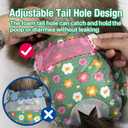Pet Soft Disposable Cat Diapers - Diaper for Female & Male Cats, Puppy Doggie Diapers for Female Dogs with Adjustable Foam Tail Hole, Medium (24Pcs, GN Flowers)