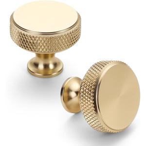 Asidrama 20 Pack Gold Kitchen Cabinet Knobs Knurled Dresser Knobs Drawer Knob Cabinet Hardware Aluminum Knob for Dresser Drawers