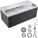 VEVOR Drop in Ice Chest, 36"L x 18"W x 14"H Stainless Steel Ice Cooler, Commercial Ice Bin with Sliding Cover, 40.9 qt Outdoor Kitchen Ice Bar, Drain-pipe and Drain Plug Included, for Cold Beer