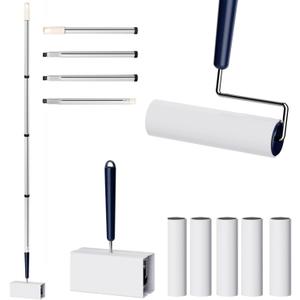 Lint Roller for Pet Hair Extra Sticky with 3 Extendable Handle Large Surface 6.3'' Lint Remover Sticky Rollers with 300 Sheets for Floor Clothes Furniture Dog Cat Hair
