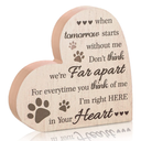 Maitys Pet Memorial Gifts Bereavement Remembrance Gifts for Loss of Dog Cat Sympathy Condolence Gifts Heart Shaped Wood Sign When Tomorrow Starts Without Me Wooden Plaque for Table Desk Decor (Khaki)