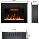 Rodalflame Electric Fireplace Insert Trim Kit for 33" W x 25" H, Black