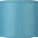 lampshades Set of 2, Drum Lamp Shades Set of 2, Lamp Shades for Table Lamps Easy Assembly Required Lamps Shades Natural Linen Fabric (Blue, 13"x13"x10")