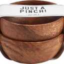Santa Barbara Design Studio Acacia Wooden Pinch Bowl Set Mini Serving Bowls for Dips, Sauces, Condiments, Set of 2, Dark Wood