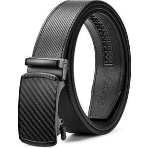 SKiporty Mens Belt,Ratchet Belts for Men Leather 1 3/8'' Adjustable for Dress Jeans,Comfort Trim to Fit