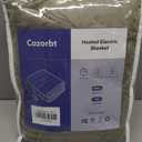 Cozorbt Heat Blanket 50x60 Throw, Soft Flannel & Sherpa Reversible Electric Blanket with 10 Heat Settings,12 Timer Setting and 3 Hours Auto-Shut Off, ETL Certified Machine Washable, Light Brown