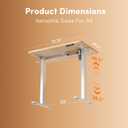 Cubiker Standing Desk, 32" Small Sit Stand Home Office Desk, Electric Stand up Desk, Adjustable Desk with Splice Board, White Frame/Maple Top, 32x19