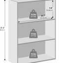 Furinno Simple Book Shelf, 3-Tier Bookshelf, Storage Shelves Bookcase, 9.7 x 23.7 x 31.5, for Living Room, Bedroom, Home Office, Columbia Walnut, 3-Tier, Standard