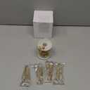 Soulchen 9pcs Crystal Icicle Christmas Tree Ornaments Crystal Gold Tree Garland Set 4 Inch Clear Raindrop Hanging Pendants 33 ft Gold Pearl Garland String for Christmas Wedding Party Decoration