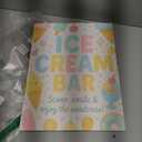 Ice Cream Bar Sign Ice Cream Birthday Party Decorations for Dessert Table & Bar Supplies, PVC Tabletop Party Sign 10.5 x 13.75 Inch