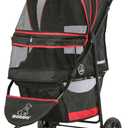 ROODO Escort 3 Wheel Dog Cat Pet Stroller for Small/Medium Dogs Cats Best Lightweight Foldable Portable Compact Jogger Travel All Terrain Pet Gear System Puppy Doggie Bunny Kitty Stroller(Black)