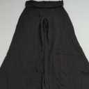 Lounge Yoga Pants for Women Fold Over Low Waist Wide Leg Sweatpants Flare Leggings Bell Bottoms Y2K Foldover Pants (Large, Black)