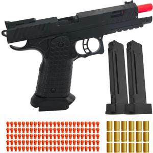 Soft Bullet Toy Gun with Shell Ejecting,Fidget Toy Gun with 120 Soft Bullets, 18 Shells and 2 Magazines