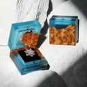 Wedding Ring Box for Proposal with Single Slot, Handcrafted, Made of Wood and Resin, Wedding Ceremony, Jewelry Organizer (Light Blue)