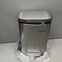 SONGMICS 1.3 Gallon (5 L) Trash Can, Stainless Steel, Step-On Pedal
