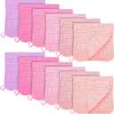 12 Pack Muslin Burp Cloths - Large 20" x 10", Ultra Absorbent 100% Cotton for Baby Drool and Messes - Soft, Gentle Baby Burp Rag for Boys & Girls -Pink, Purple, Sakura Series