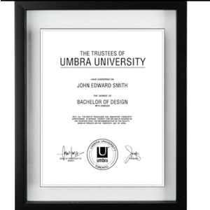 Umbra 316280-040 Floating Frame for Displaying Documents, Diploma, Certificate, Photo or Artwork, 11 x 14 8-1/2 x 11, Black Pack Of 3
