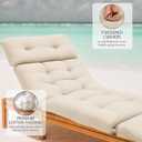 EverPine Outdoor Chaise Lounge Chair Cushion 74.4 x 22.8 x 4.7 Inch, Patio Lounge Chair Replacement Cushion with Ties, Thick Cotton Pool Recliner Cushion for Outdoor Furniture (Beige), Standard