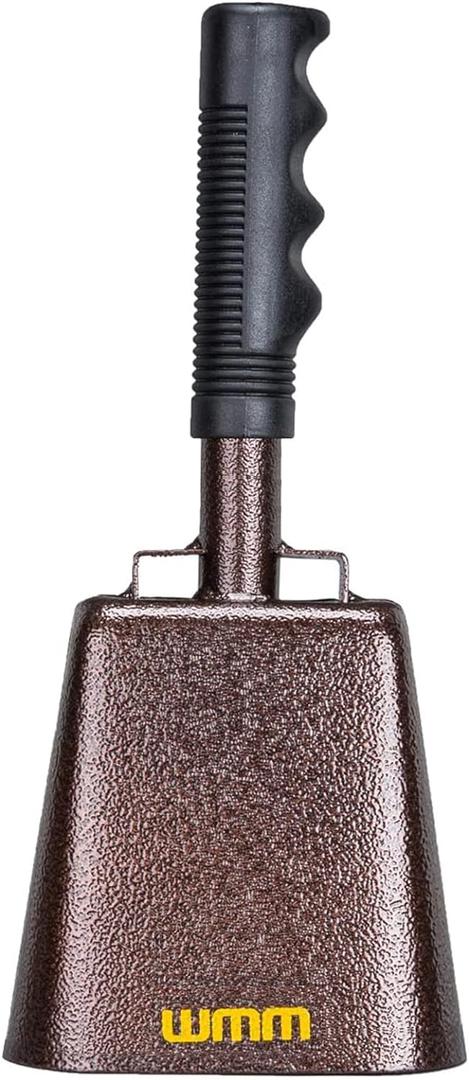 10 Inch Steel Cowbell with Handle Cheering Bell for Sports Events Large Solid School Bells & Chimes Percussion Musical Instruments Call Bell Alarm(Copper) 10 Inch Steel Cowbell with Handle Cheering Bell for Sports Events Large Solid School Bells & Chimes Percussion Musical Instruments Call Bell Alarm(Copper)