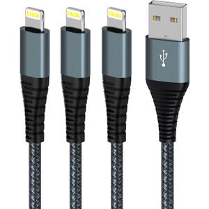 iPhone Charger Cable 6ft 3Pack, [Apple MFi Certified ] Lightning Cable Nylon Braided USB Fast iPhone Charging Cables Cord Compatible with iPhone14/13/12/12Pro/12ProMax/11/11Pro/XS MAX/XR/XS/X/8/7 (3 Pack 6ft)