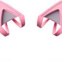 HUYUN Silicone Cat Kitty Ears Lovely Attachable Accessory Compatible for Razer Kraken 2019, Kraken TE Headsets (Pink)