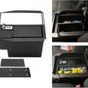 HECASA Center Console Safe Storage Box Compatible with 2015-2020 Ford F150 Raptors F250 F350 Console Vault Super Duty Powder Coated Steel