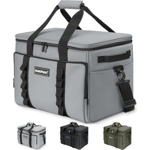 Soft Insulated Cooler Bag Collapsible Large Travel Coolers Soft Sided Coolers Ice Chest, Leakproof, Waterproof (gray)