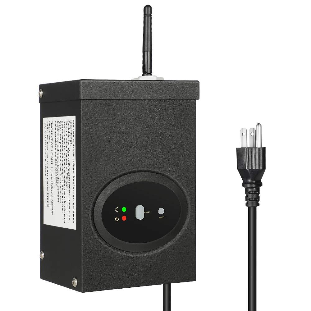 DEWENWILS Smart Low Voltage Landscape Transformer 120W, 120V AC to 12V AC for LED Landscape Lights, Outdoor Lighting, Waterproof, 1 Zone Control, Compatible with Alexa and Google Home, ETL Listed