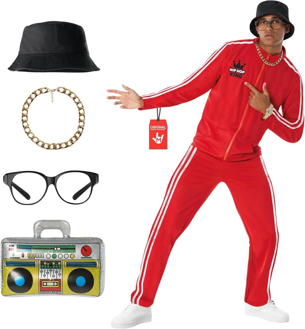 Morph 80s Costumes For Men, Rapper Costume Adults, 90s Costumes For Men, Mens Rapper Halloween Costume (Large)