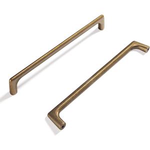 Goo-Ki Antique Brass Cabinet Pulls with 6.3''(160mm) Hole Centers, Retro Style Zinc Alloy Cabinet Handles for Dresser,Wardrobe,Cupboard- 2 Pack