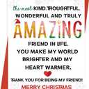 3 x OJsensai Christmas Thank You Card for Best Friend Bestie, Sweet Friendship Card for Him HerXmas Appreciation Gifts