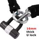 Motorcycle Chain Locks, Heavy Duty Security Chains, 100cm Long, Cut Proof 12mm Square Chain with 4Keys U Lock for Motorbike, Bike, Generator, Gates, Bicycle, Scooter