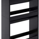 MARTY Slim Rolling Storage Cart 4-Tier Kitchen Cart with Wheels, Laundry Room Storage with Handle Slide Out Utility Cart Shelving Unit Organizer Trolley for Narrow Places Bathroom Small Corner, Black (5.51"D x 15.75"W x 31.5"H)