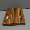 Teak Shower Mat  Adjustable Length Wooden Bathroom Mat, Non-Slip Bath Mat, Sauna Mat for Spa, Sauna Room, Pool, Indoor Outdoor Flooring (25.5" x 12" (Rectangular))