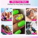 Neon Green Soft Gel Nail Tips Medium Short Square Gel Tips Pre-colored Press on Nails Pre Applied Tip Primer Natural Acrylic Fake Nails Extensions for DIY Nail, 300Pcs
