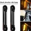 Motorcycle Front Flush Fork Turn Signals Brackets Shock absorber LED Side Lamp For Harley Touring Street Glide Road King 1998-2024 (Color: Black&White)