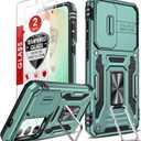 LeYi for Samsung Galaxy S25-FE Phone Case: Samsung S25 FE Case with Screen Protector, Samsung Galaxy S25 FE Case Magnetic Kickstand, Heavy Duty Shockproof for Celular Phone Case S25 FE, Alpine Green