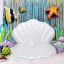 Zcaukya Inflatable Seashell Pool Float, Giant Clam Air-Filled Toys with Pearl Ball for Kids Birthday Party Swimming Pool Summer Beach Party Mermaid Ocean Theme Party Decor