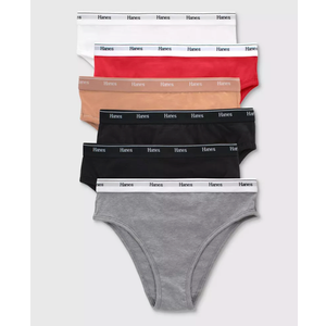 Hanes Originals Women's 6pk Breathable Stretch Cotton Hi Cut Underwear- Colors May Vary, Size M