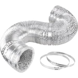 iPower GLDUCT10X25C Ducting Dryer Vent Hose for HVAC Ventilation with 2 Clamps,Exhaust Blower for Heating Cooling Booster, 10'' X 25', 1-Pack